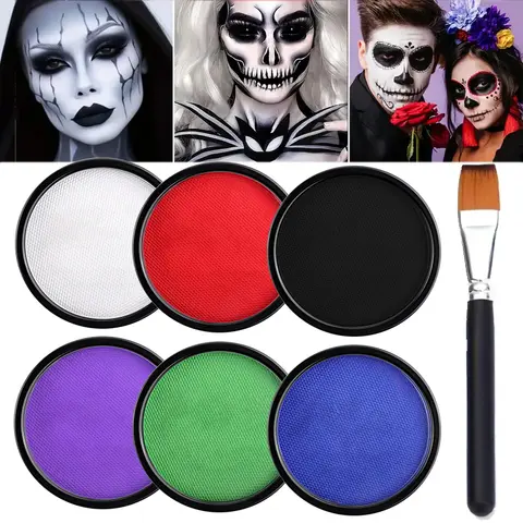 30G Water Monochromatic Face Body Painting Palette Halloween Festive Washable Face and Body Paint Makeup Costume Body Partie