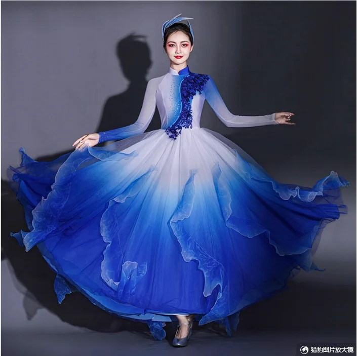 

Women's Opening Stage Petal Skirts, Beautiful Festival Stage Performance Costumes, Modern Singer and Dancer Costumes