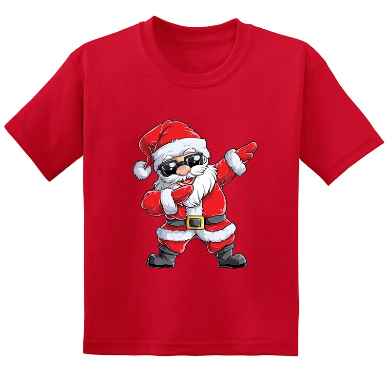 Cool Dabbing Santa Merry Christmas Red Kids T-shirts Children Baby Black Funny Clothes Boys Girls Clothes Gift Present,Drop Ship