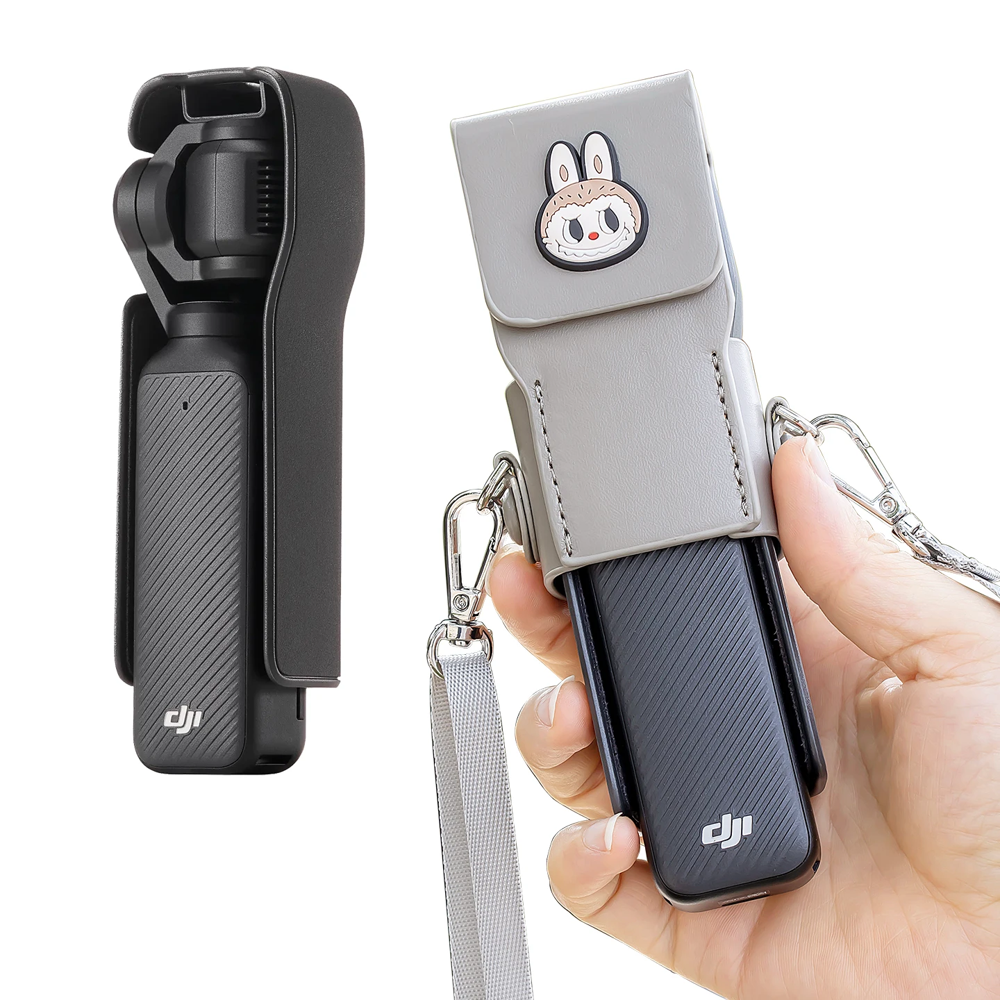 

Защитный чехол для Pocket 3, чехол для объектива с милым мультяшным рисунком из искусственной кожи и регулируемым ремешком для Osmo Pocket 3