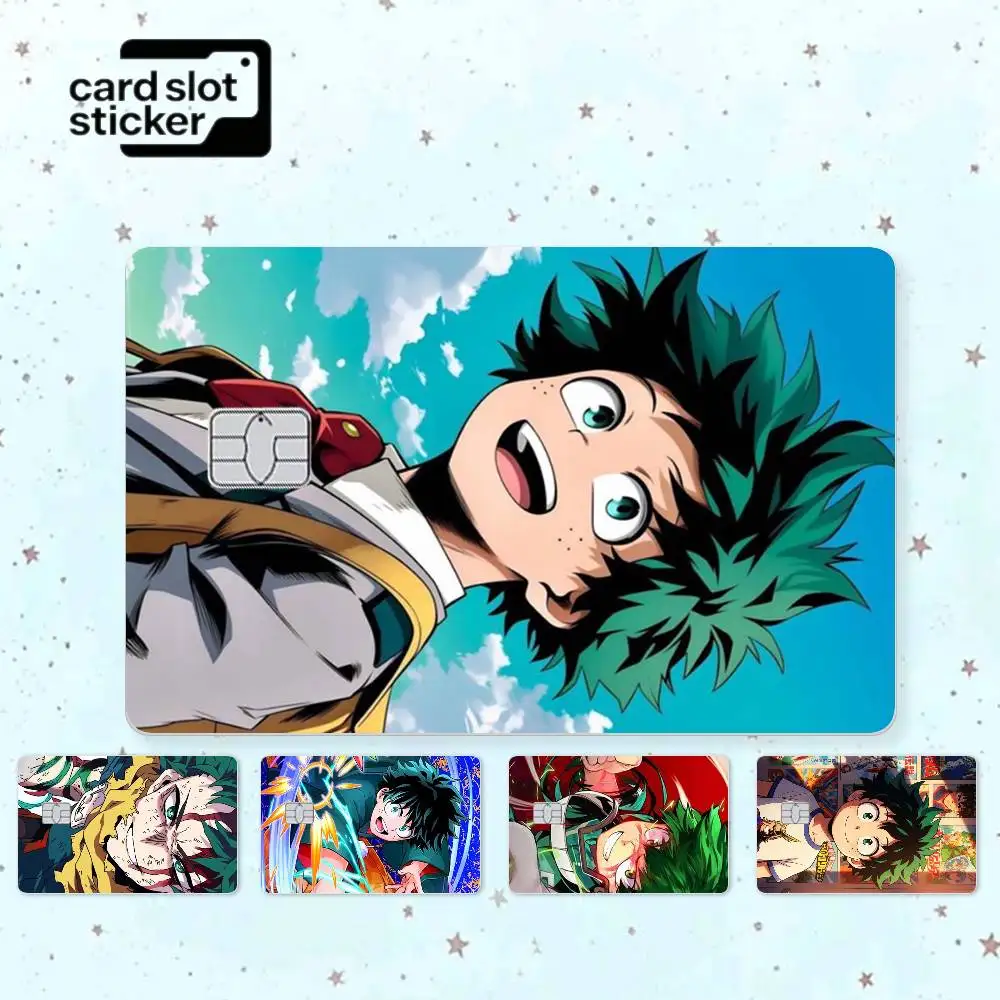 Cartoon Izuku Midoriya Deku Credit Card HD Stickers Game Card Decal Small Chip Waterproof Sticker Gift