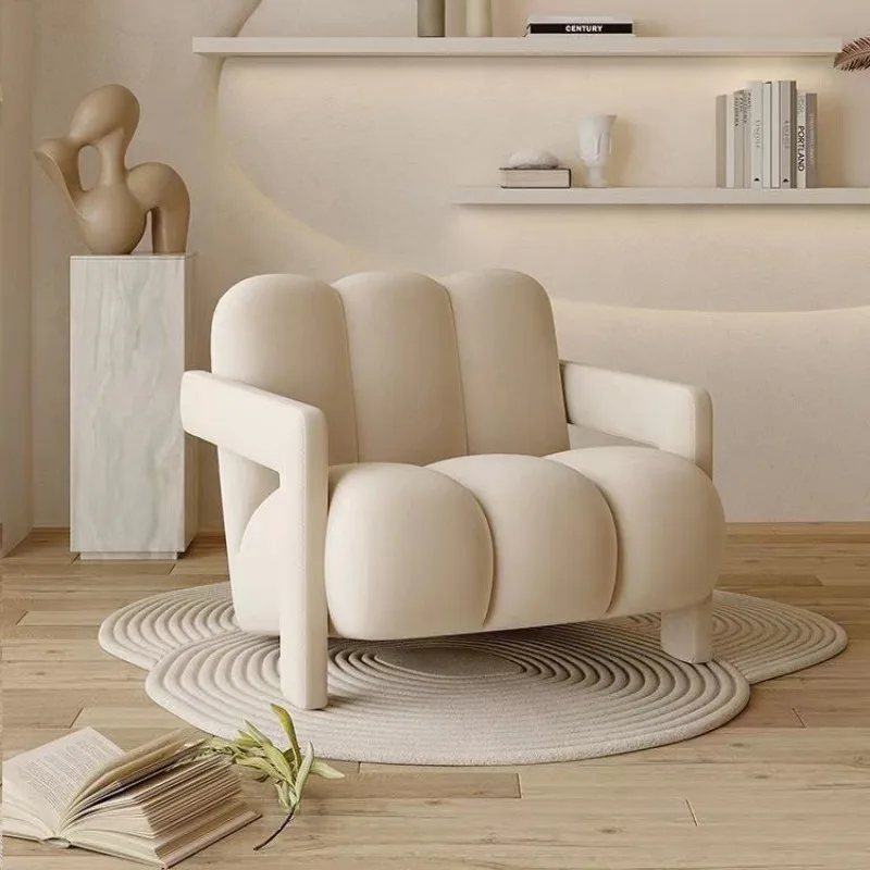 Modern Internet celebrity simple cream style sofa designer single special-shaped leisure chair flannel sofa chair