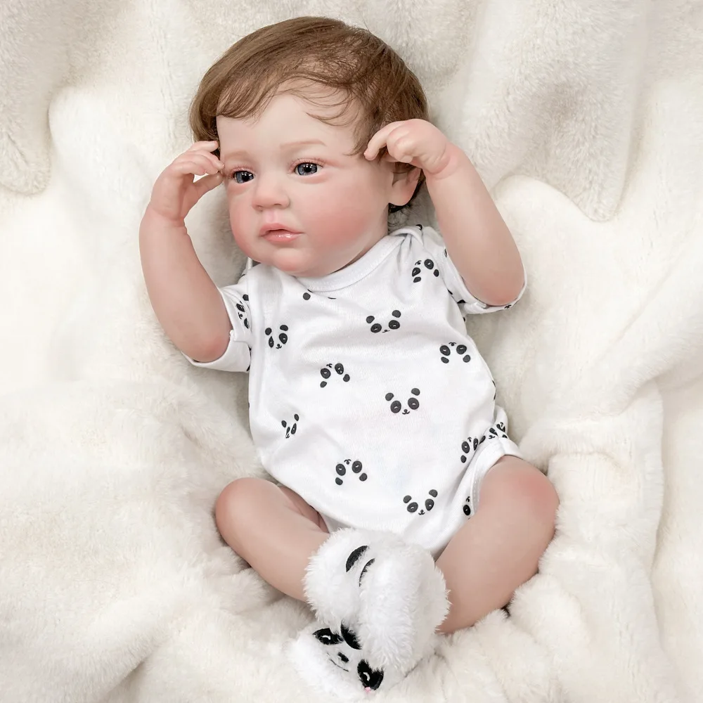 Muñeca reborn de simulación de 20 pulgadas, comodidad para bebé, muñeca que cambia, juguetes de vinilo para niños