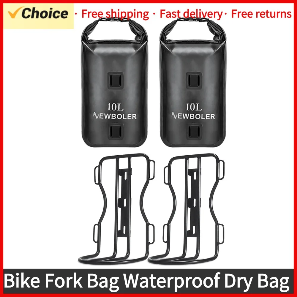 NEWBOLER 10L Bike Fork Bag Waterproof Dry Bag with Roll Opening Lightweight Portable Bicycle Riding Sacks for Moutain Bikes