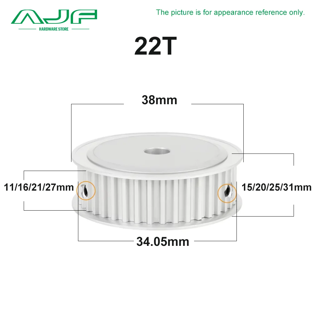 20Teeth 22Teeth S5M Timing Pulley  AF Type  5M-20T 22T Synchronizing wheel Bole 4-20mm Width 10/15/20/25mm Driving wheel