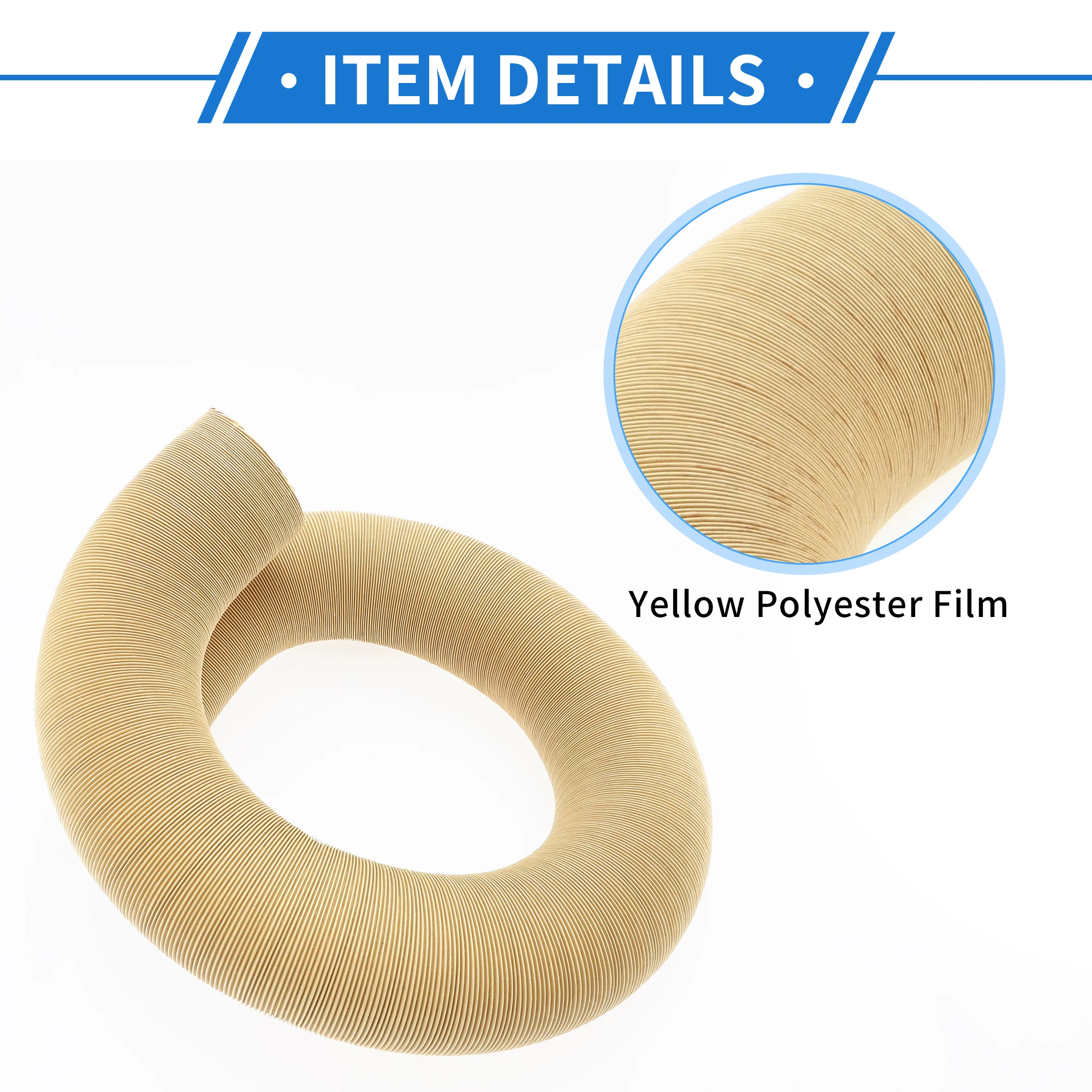 

UXCELL 1 Pc Car Heater Duct Pipe 90mm ID 200cm Max l Warm Air Ducting Hose Car Truck RV Bus Van Boat Aluminum Foil Yellow