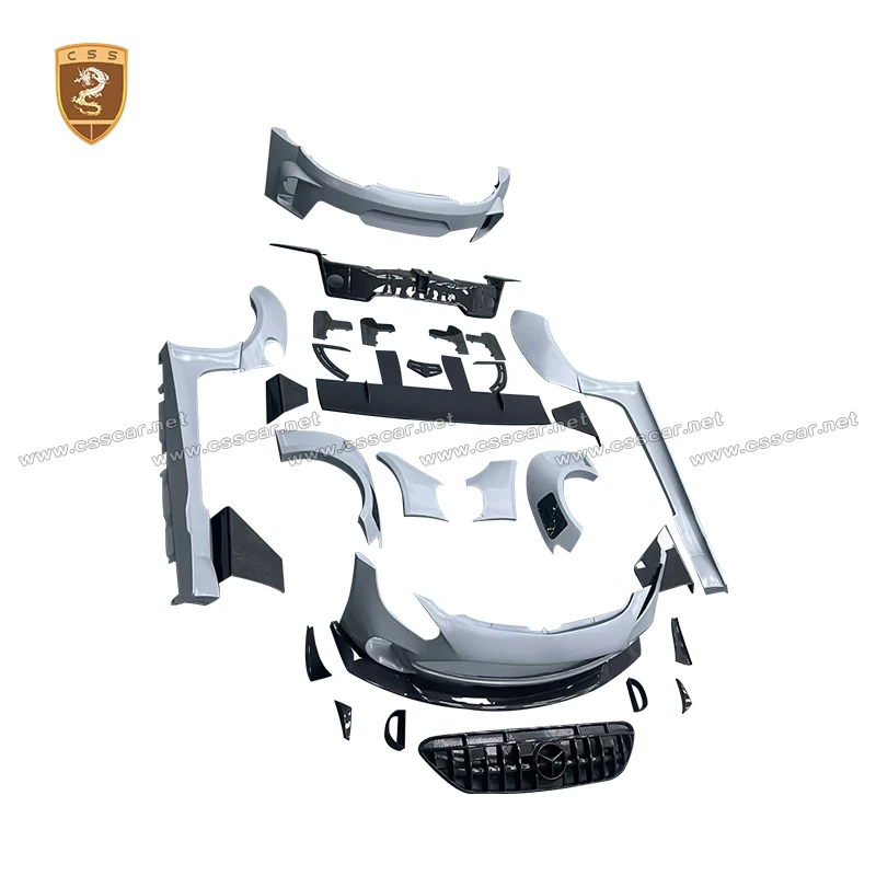 For Benz AMG GT upgrade GT3 Style Bodykits Car Rear Truck Wing Spolier Winglet Splitter Lip Side Skirt Bumper Guard Center Mesh