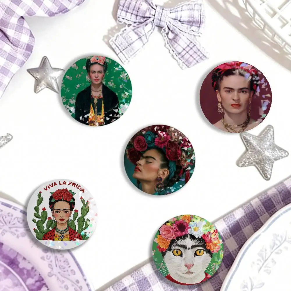 Cartoon F-Frida ART K-kahlo Laser Badge Clothes Backpacks Hats Accessories Gifts For Children Friends Fans Collectibles
