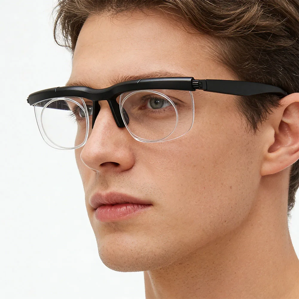 Variable Lens Adjustable Strength Glasses Eyewear Double Vision Distance Reading Glasses Correction Myopia Adjustable Degree