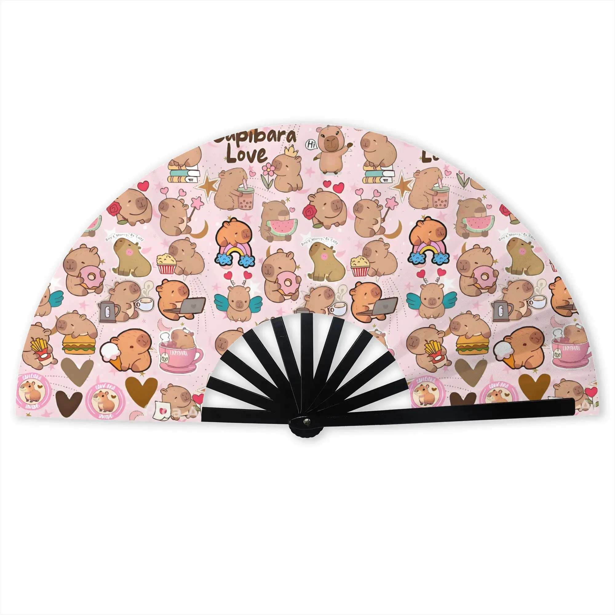 Capybara Ideas Crafts Hand Fan Promotional Gift Event Souvenir  Durable Folding Fans Creative Bulk Pack Fan