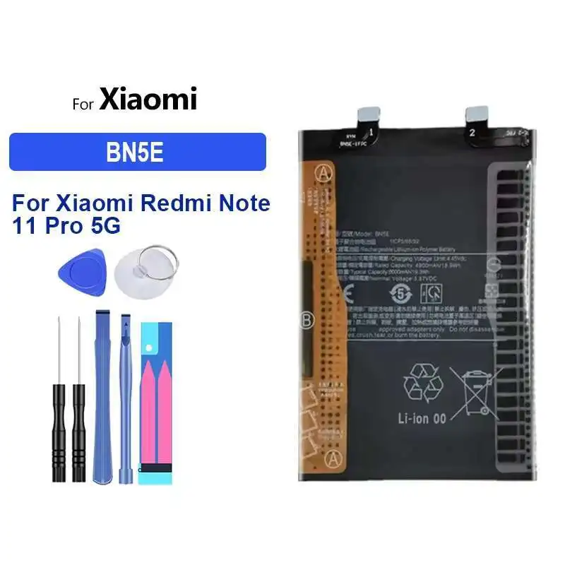 

Аккумулятор большой емкости BM5A BN5H BP47 BN5E 4500 мАч-5160 мАч для Xiaomi Redmi Note 11 Pro 5G Plus 11E POCO M4 X4 Pro 5G/M5