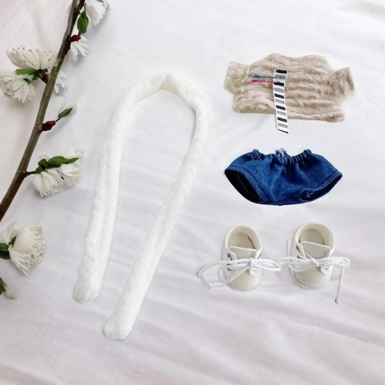 

Stuffed Doll Clothes Photo Props Stylish Costumes Make Your Own Doll Fashion Doll Top and Scarf Shoes Suit for 17cm 15cm Doll