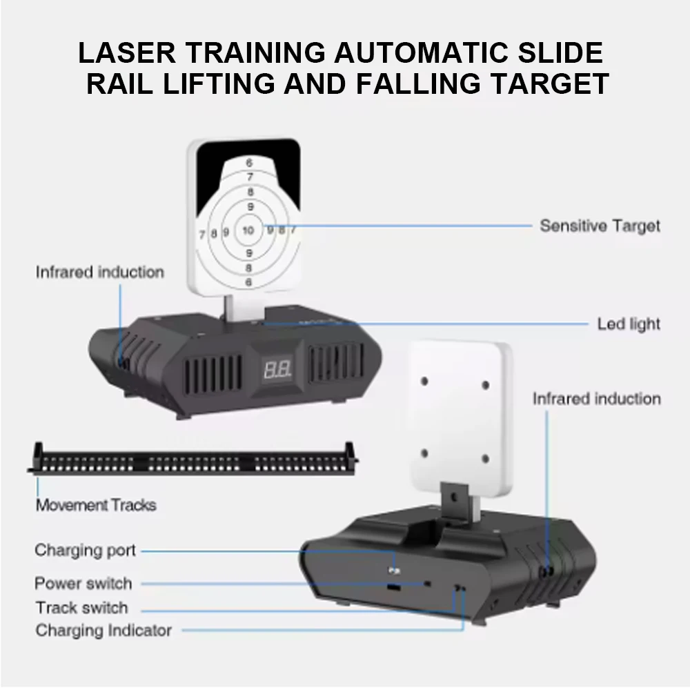 1355 Sliding rail laser lifting target shooting practice and sound effect training toy equipment - Image 3