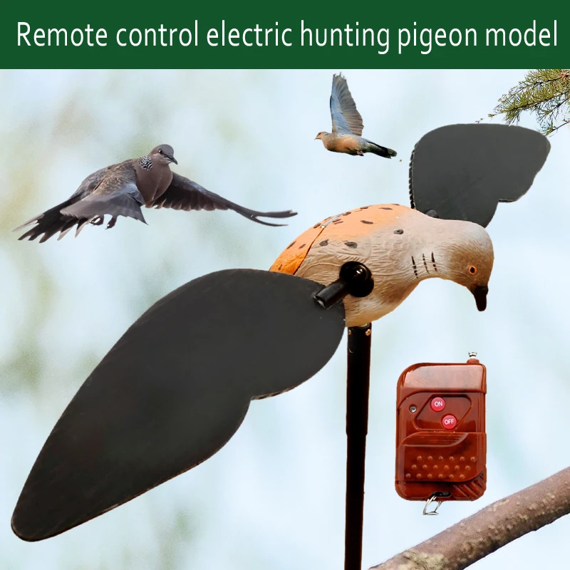 

High Fidelity Fake Duck Remote Control Electric Hunting Bait, Flying Pigeon Model, Realistic Bird Prop, Rotating wings, Outdoor Lawn, Garden Decoration