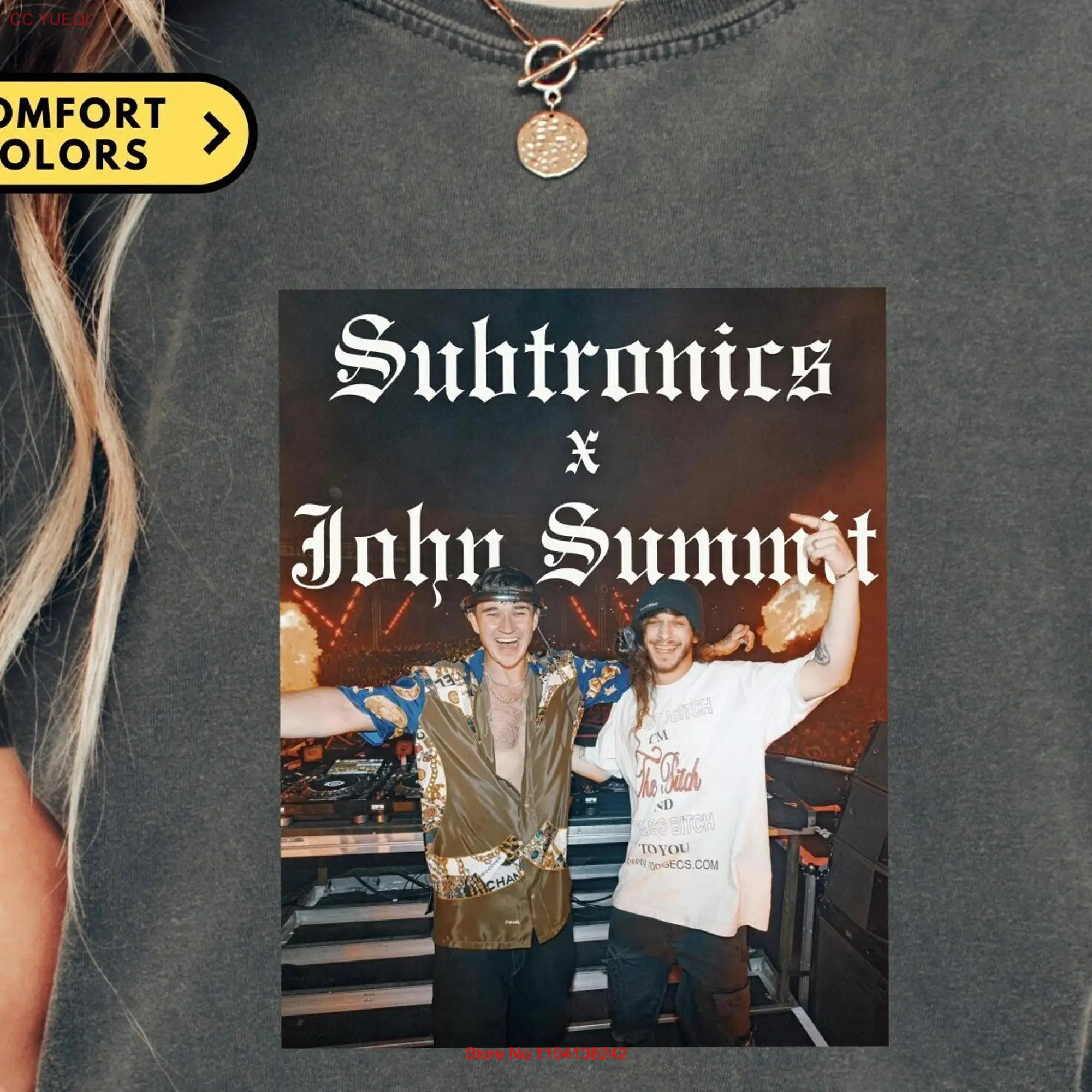 Комплект футболок Subtronics x Джон саммит B2B для домашней музыки, рубашка Rave TECTOP, праздничный негабаритный концерт, электронный танцевальный ЭДМ-клуб