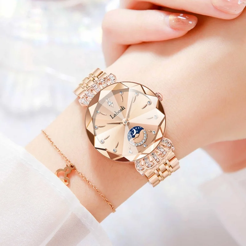 New Fashion Diamond Women's Watch Women's Luxury Brand Watch Elegant Casual Bracelet Waterproof Fashion Quartz Women's Watch Timer