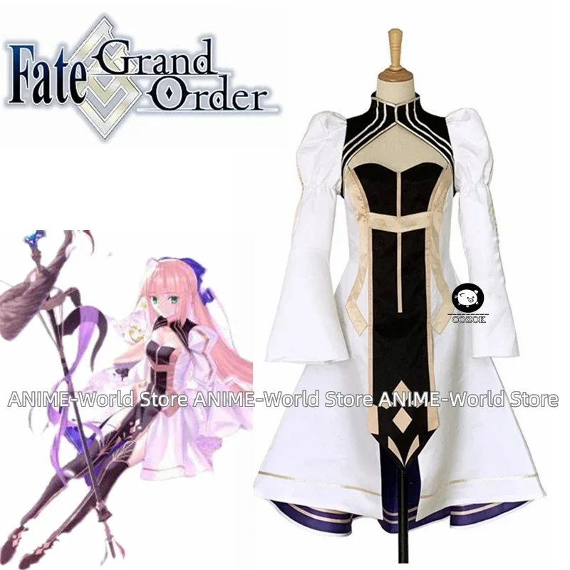 Anime FGO 5th Anniversary Fate Grand Order Stage 4 Altria Caster Castria Uniform Dress Outfit Games Cosplay Costumes