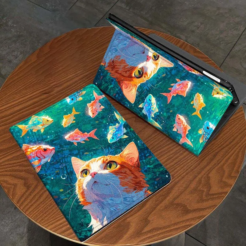 

Cat Art Butterfly Flower For Samsung Galaxy Tab A7 A A8 A9 A11 S6 S11 10.1 10.4 10.5 Inch Lite PLus Tablet Case