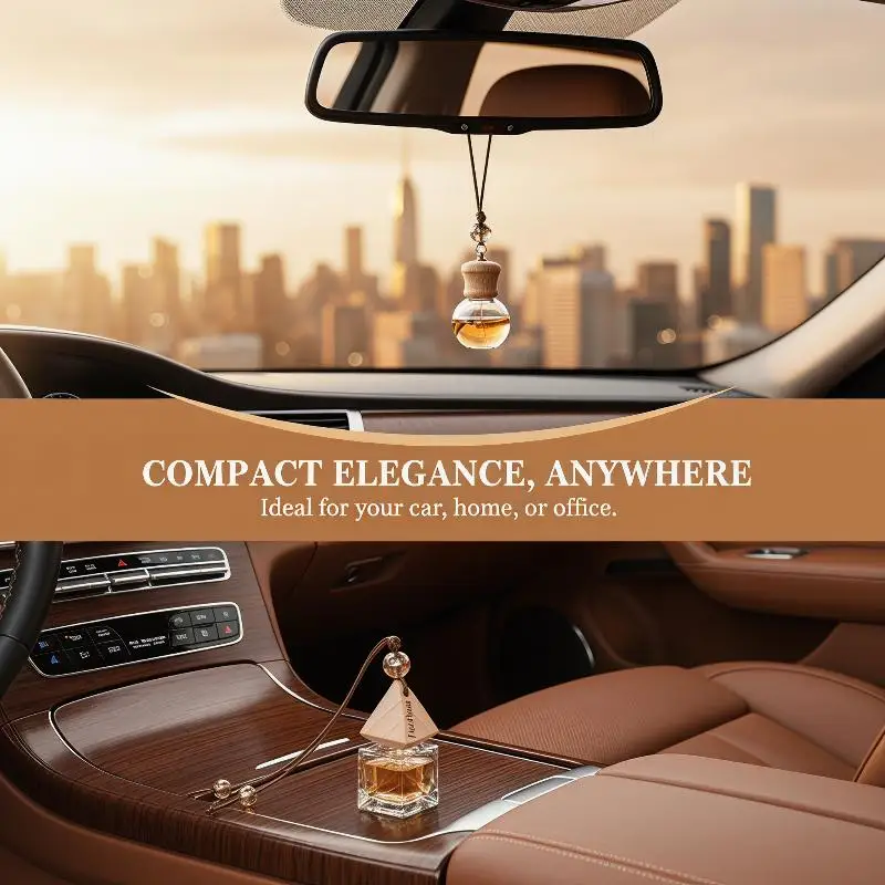 1Pcs Glass Car Hanging Perfume Diffuser Empty Essential Oil Bottle for Air Freshening