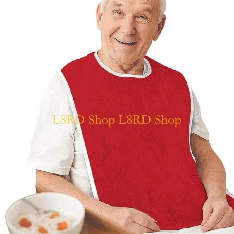 L8RD Barbine per adulti impermeabili per mangiare bavagie per adulti riutilizzabili lavabili protettori da abbigliamento che per