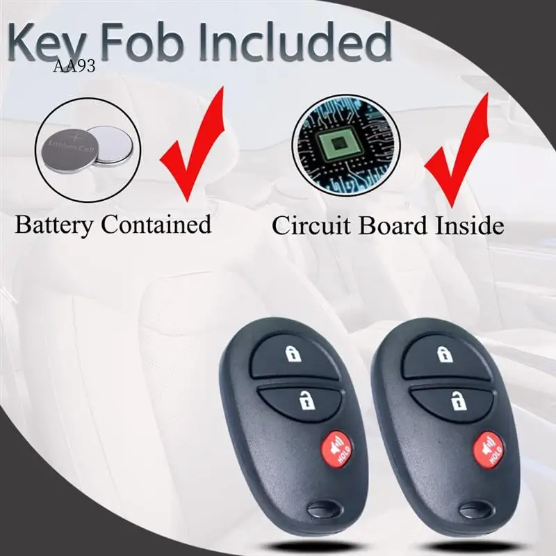 

AA-Key Fob Keyless Entry For Toyota Tacoma Sienna Sequoia Highlander 3 Buttons GQ43VT20T 89742-AE010