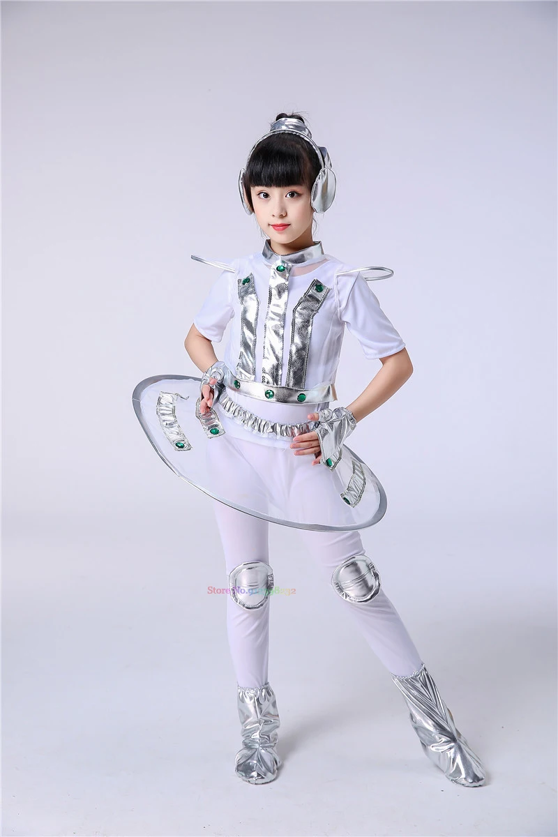 Boys Girls Cosplay Alien Robot Spacemen Astronaut Costume Halloween Carnival Dress Up Outfit Party Kids Role Playing Child Suit