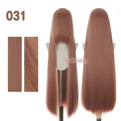 Bubuwig Synthetic Hair 100cm Long Straight Pure Color Cosplay Wigs Over 100 Colors Black White Red Blue Brown Wig Heat Resistant - Image 17