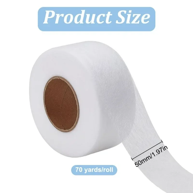 70 Yards 2inch Fusible Batting Tape White Seam Adhesive Hem Fusible Sheer Tape for Quilting Batting and Seams DIY