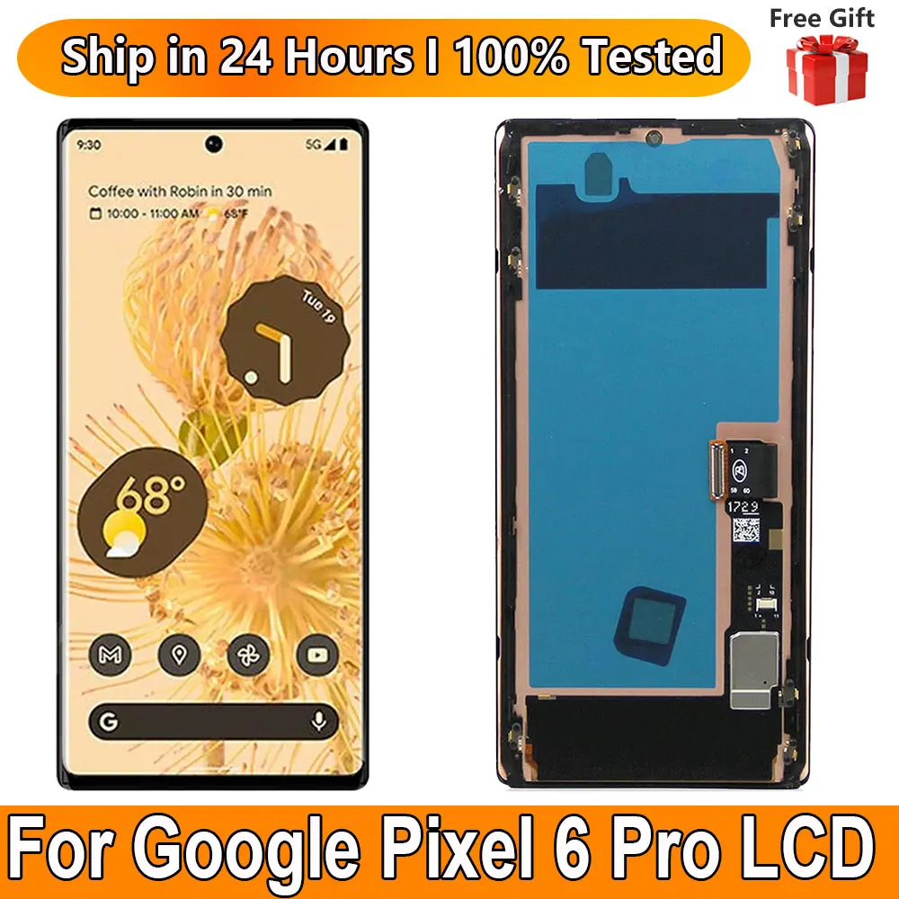 

ЖК-дисплей AMOLED для Google Pixel 6 Pro, сенсорный экран для Google Pixel 6 Pro, замена экрана, поддержка датчика пальца