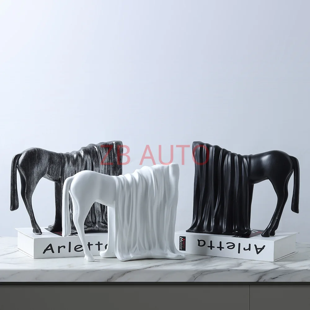 

minimalist light luxury resin headless horse cloth horse animal horse abstract horse ornaments home model room decorations