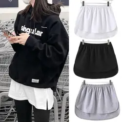 Adjustable Layering Fake Top Lower Sweep Skirt Extender Half Length Splitting A-line Mini Skirt Extenders Shirt For Women Girls
