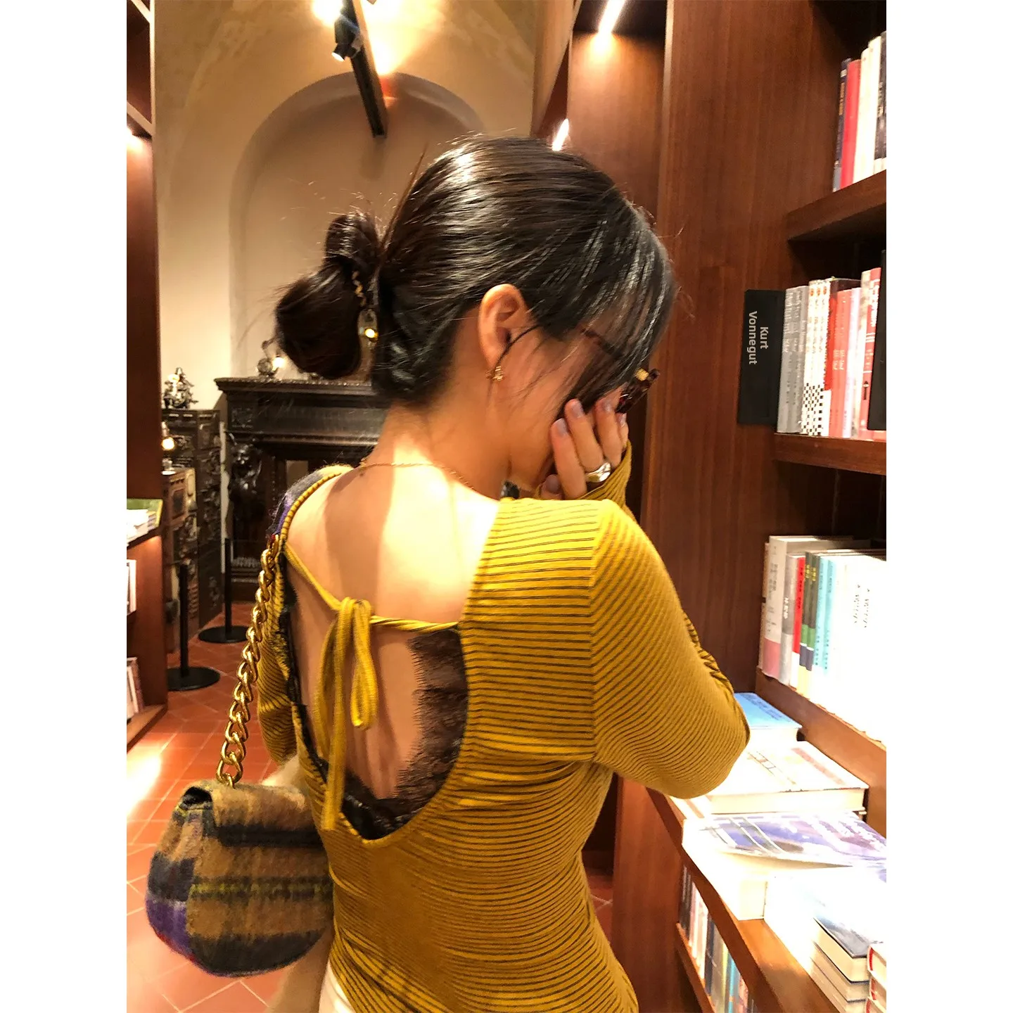 

Женская футболка Slim Fit Bal Long Sve Base irt, внутренняя одежда, полосатая футболка, повседневная зимняя одежда из смеси хлопка и полиэстера