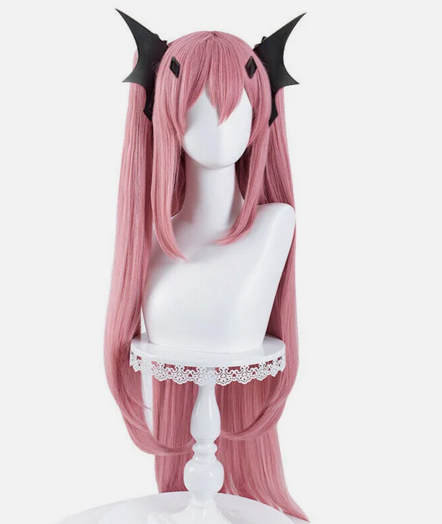 Seraph of the End Krul Tepes Cosplay Wigs 120cm Pink Ponytail Synthetic Hair