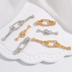 Real Pure S925 Sterling Silver Universal Clasp long strip connector buckle for DIY Handmade Jewelry Accessories Making SK50