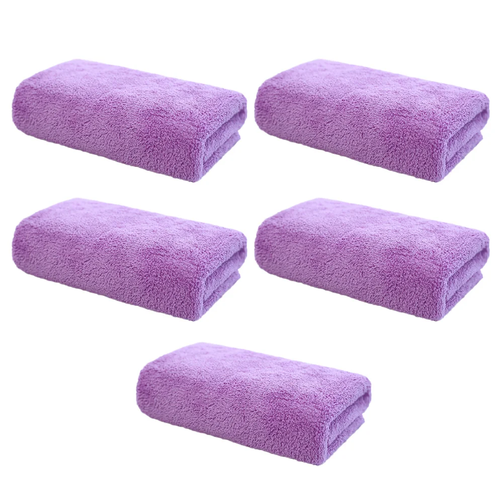 5 pçs removedor de microfibra toalha absorvente pano de lavagem facial para toalha de lavagem de rosto viagem uso doméstico máquina lavável roxo