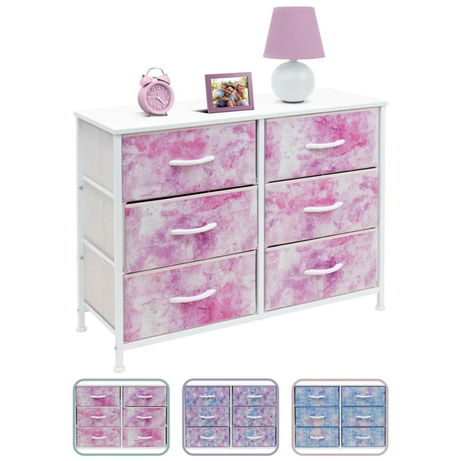 

US Dresser w/ 6 Drawers - Storage Organizer for Kids Bedroom (24"H x 31"L)