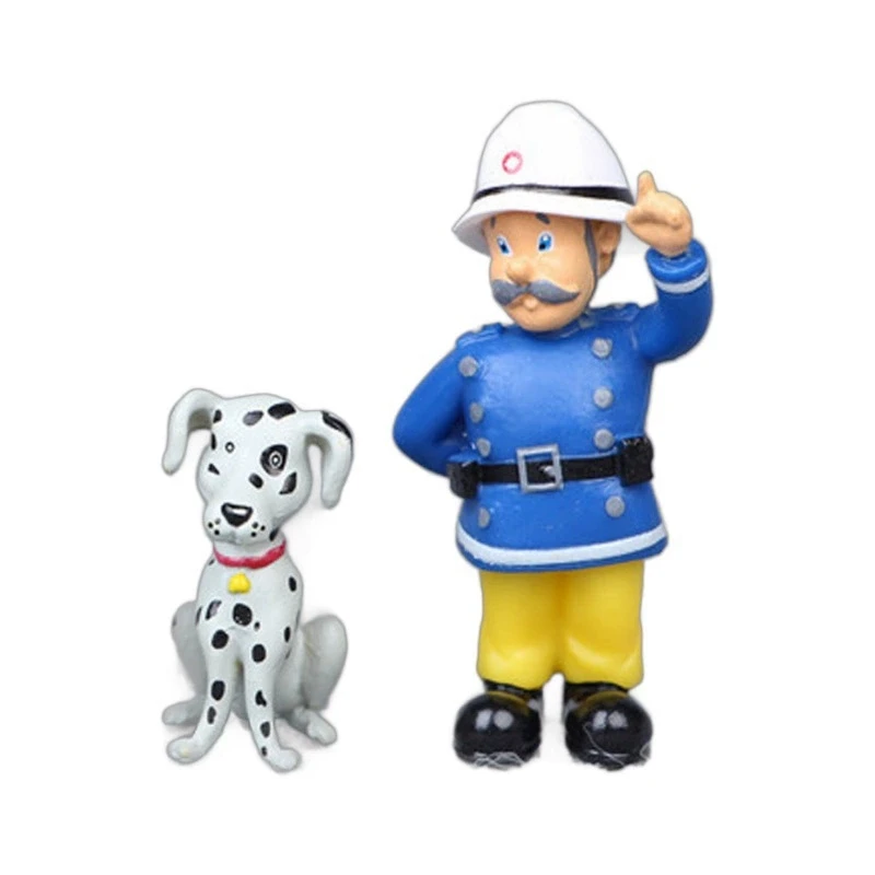 12pcs/bag British Anime Fireman Sam Action Figures With Steele Elvis Penny Norman for boys Figurine Decor Children Toys Gift