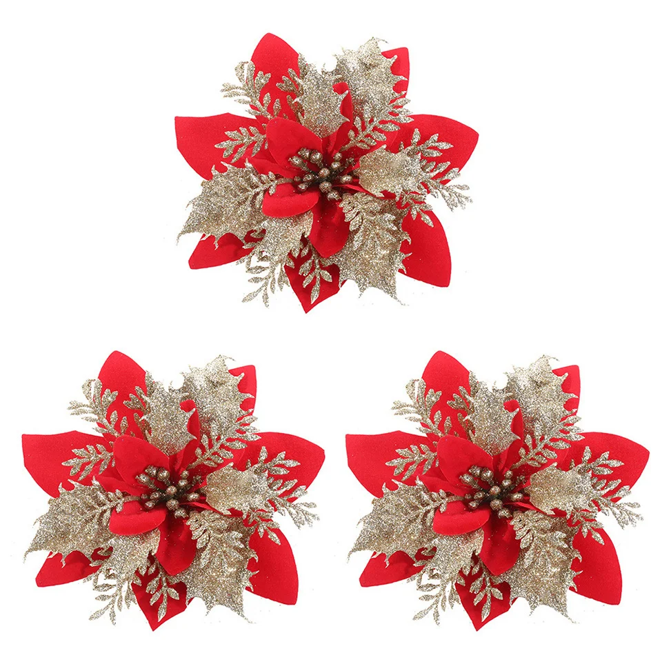 1Pack Fake Christmas Tree Pine Branches Xmas Berries For Christmas Tree DIY Wreath Decorations Noel Table Ornaments Kids Gifts