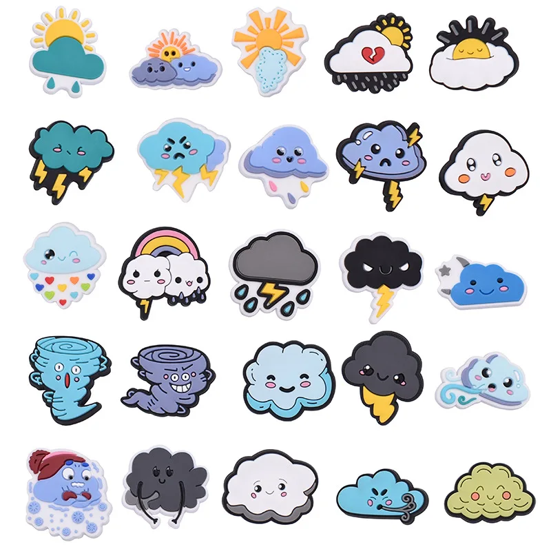 

New Arrivals 1Pcs Cute Weather Clouds PVC Shoe Charms Accessories for Croc Charms Decoration Kids Adults Party Favor Gifts