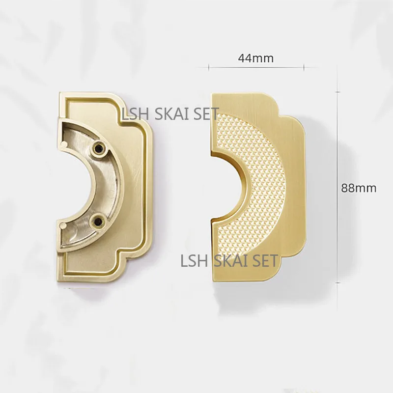 1PC Modern Gold C Shape Cabinet Handles 88x44mm Diamond Textured Drawer Pulls for Kitchen Bathroom Wardrobe Furniture Hardware