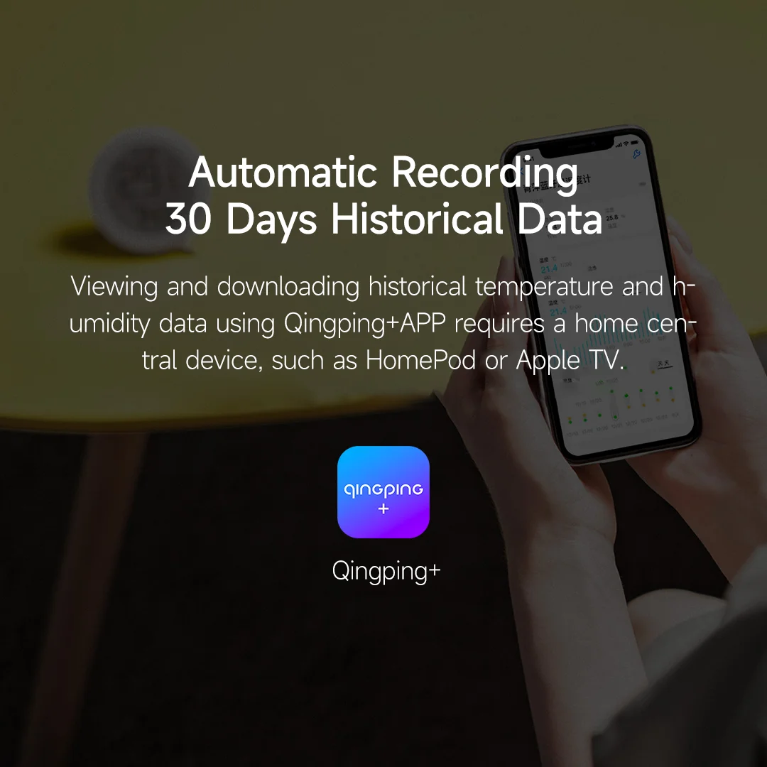 Capteur de température et d'humidité Qingping, version T, fil, BLE, Apple HomeKit, haute précision, intérieur, E-Link, écran d'encre, Therye.com, nouveau