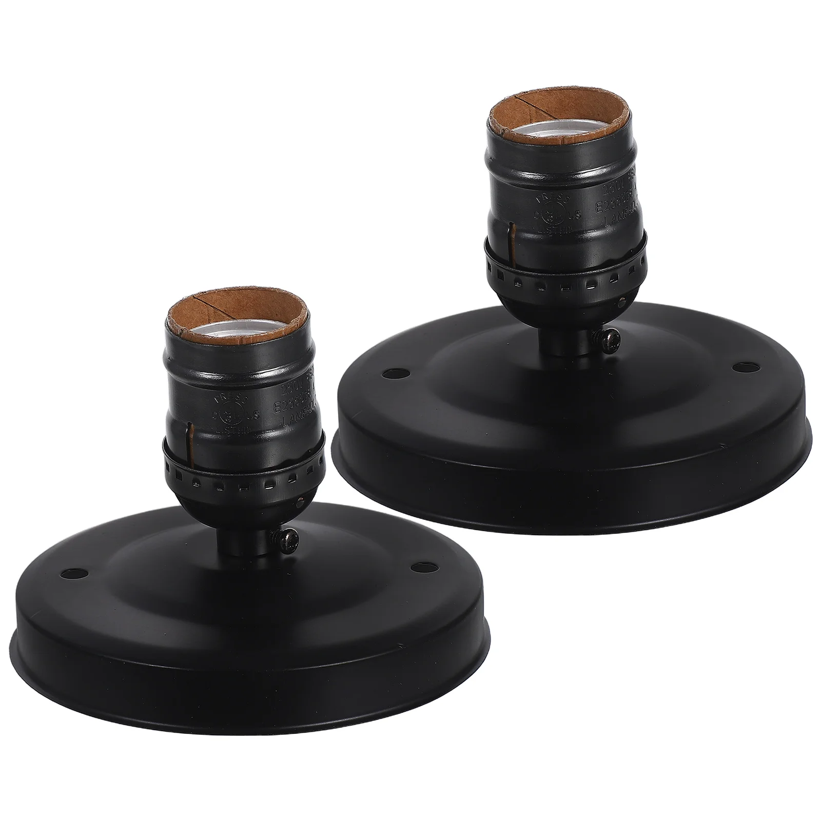 

2Pcs Retro Industrial Ceiling Lamp Holder Pearl Black E26 E27 Wall Mounted Light Bulb Socket Decorative Base E27 Bulb Socket