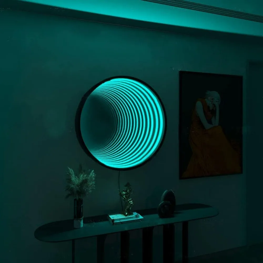 Infinity Mirror Tunnel Light, LED Lighting Sensory Party Light with USB Power Supply (Small)