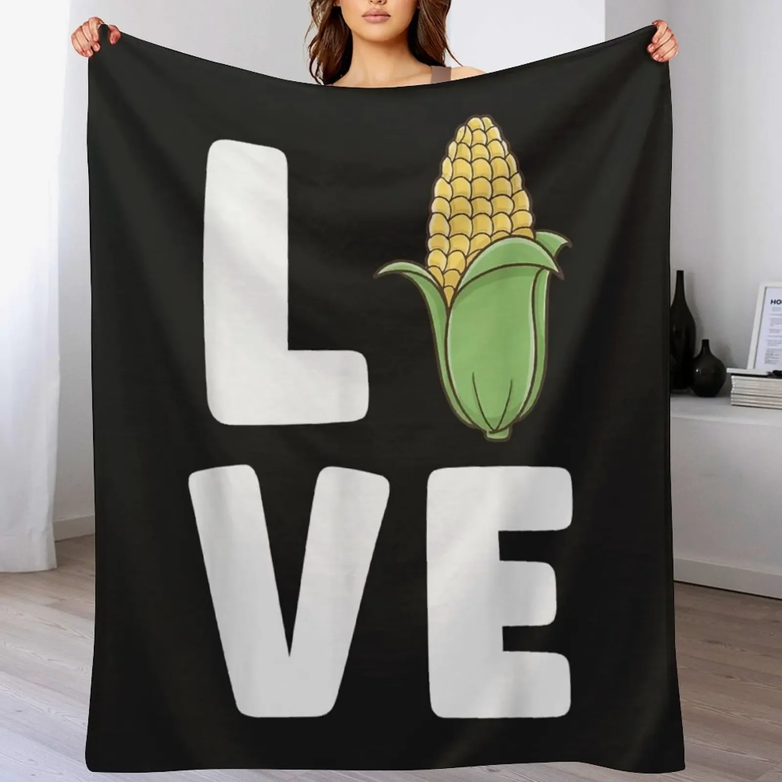 

Funny Corn Love Farmer Farming Corn Lover Summer Throw Blanket Sleeping Bag For Sofa Thin Plaid Blankets