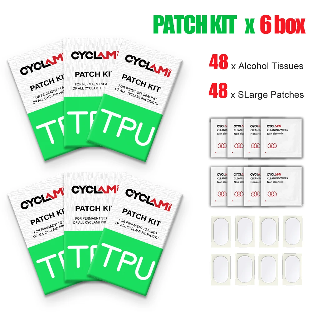 CYCLami Fahrrad-Innenschlauch, Reifen-Patch, Patch-Werkzeuge, Reparaturset, 8-teilig, Rennrad, MTB, Faltrad, TPU-Material, leistungsstark, kleberfrei