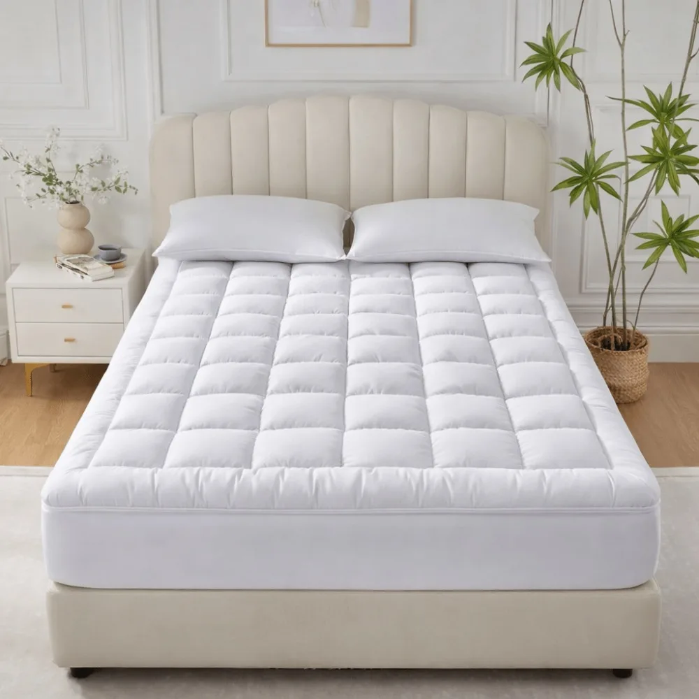 

10cm Extra Thick Mattress Topper – Plush Soft Non-Memory Foam Bed Topper, Breathable & Cooling Mattress Pad for Better Sleep, Back Comfort, Pressure Relief, Hot Sleepers, Dorms, Guest Beds, Twin/Full/Queen/King