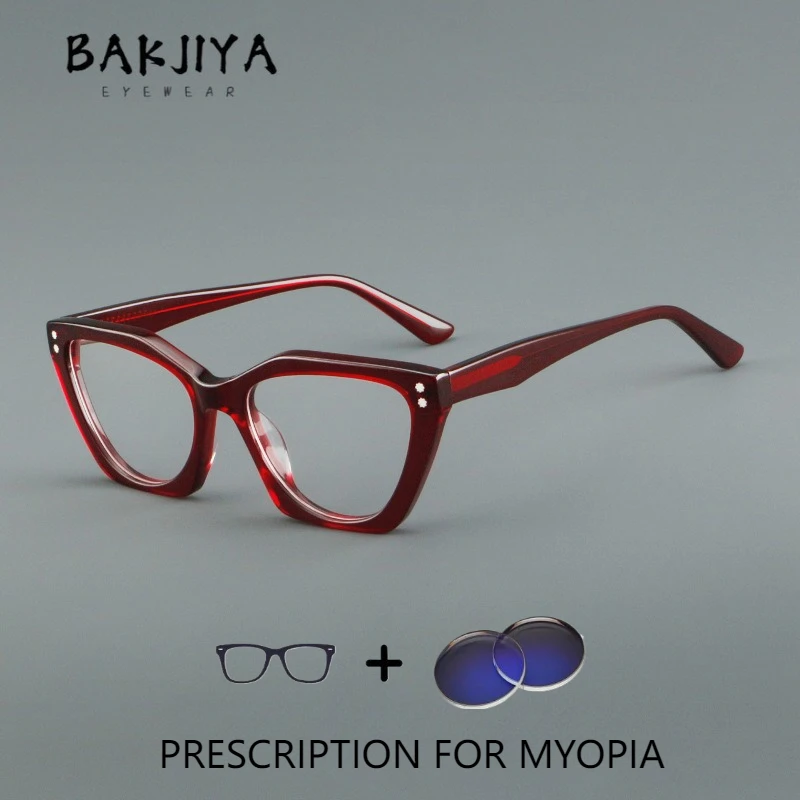 

Vintage Cat's eye Butterfly Frame Acetate Optical Prescription Glasses Designer Men Women Computer Myopia Reading Glasses Gafas