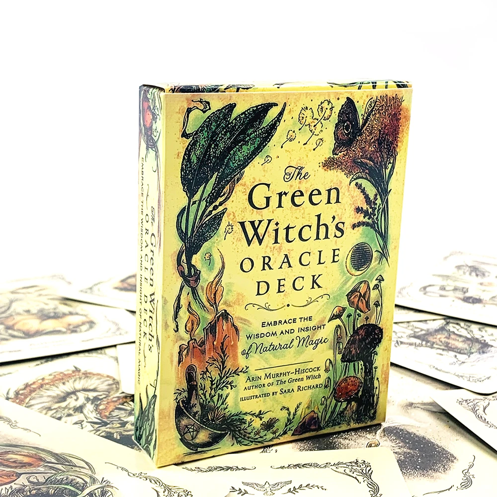 The Green Witch's Oracle Cards Vintage Forest Herb Mushroom Illustration Oracle Deck Natural Plant Witch Spiritual Reading Cards