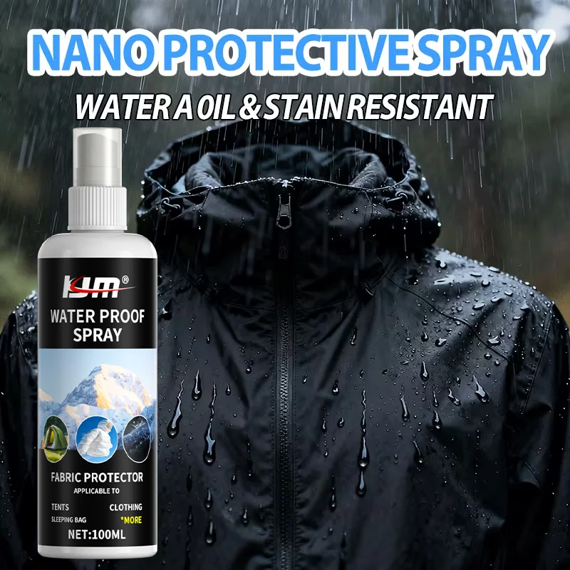 KJM Nano-Tech Waterproof Spray - 100ML, All-Weather Fabric Shield, Instant Dry, Long-Lasting Protection for Outdoor Gear