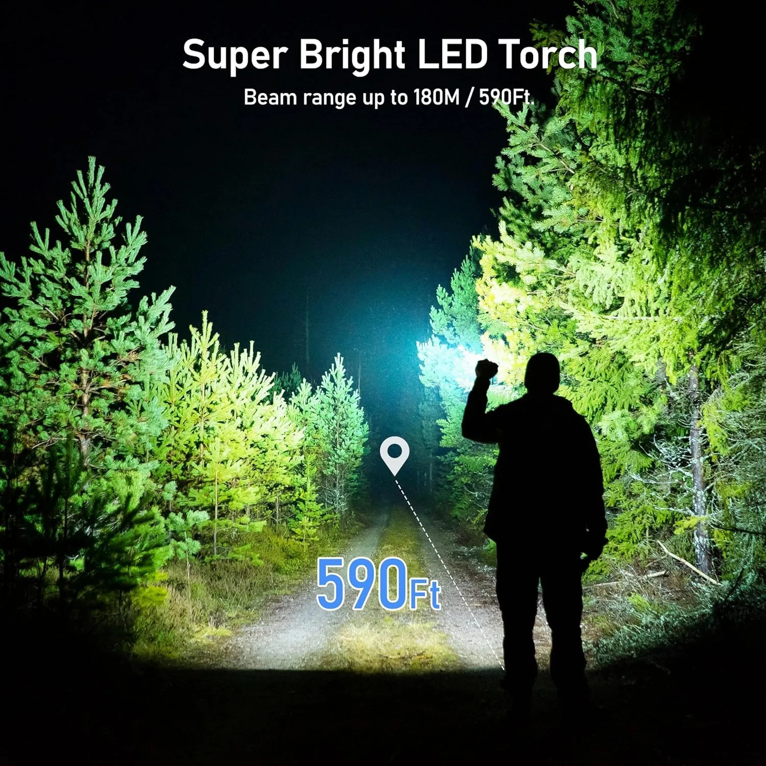 Flashlight Rechargeable, 2000L High Lumens Flashlight, Super Bright Small LED Flash Light- Zoomable, Adjustable Brightness, Long